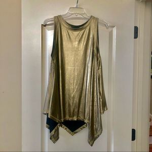 Fab’rik Gold Sleeveless Top, Size Large